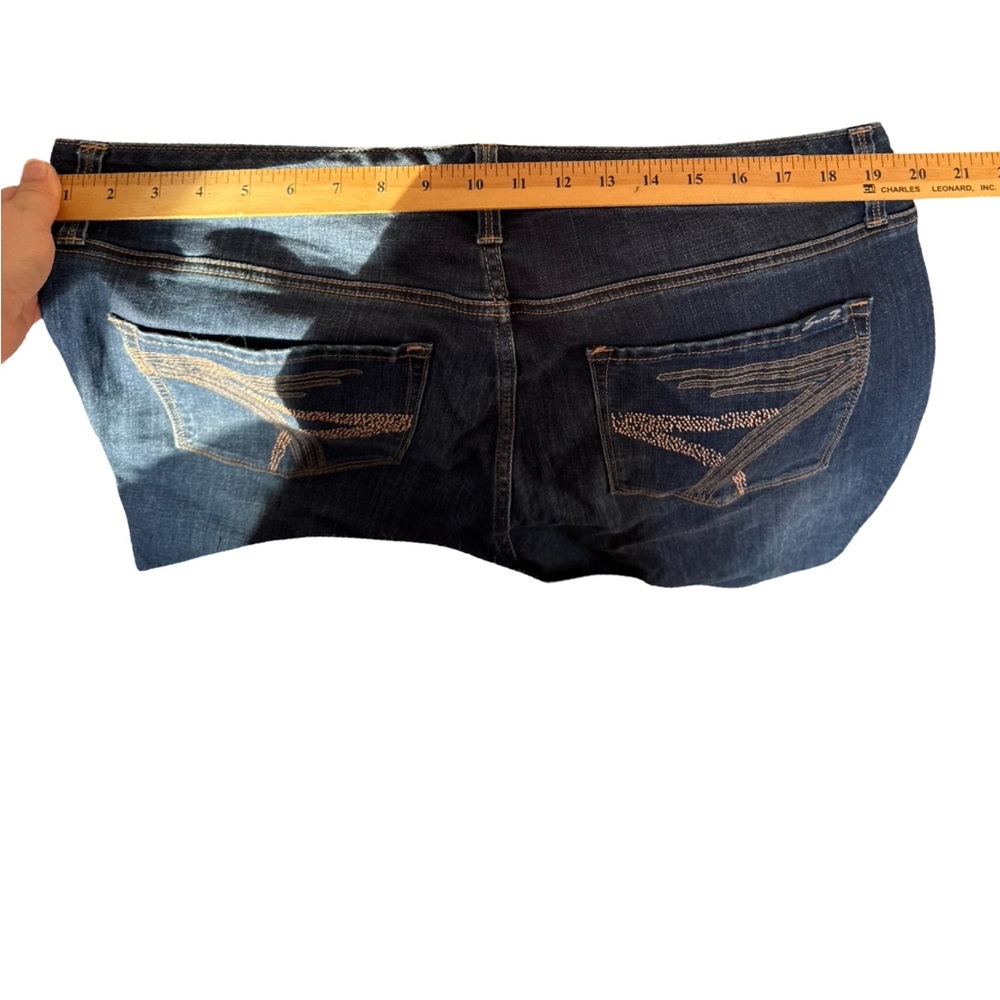 Y2k Seven Jeans Silver -pocket stitches ‘7’- medium wash stretchy denim size‎ 20 - Picture 4 of 5